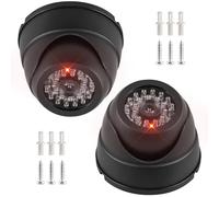 GBKDQQ Lot de 2 caméras factice de surveillance factice avec LED clignotante, caméra de sécurité, résistante aux intempéries, pour la maison et le bureau