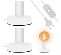 GBKDQQ Lot de 2 lampes de table douille E27 avec câble, douille avec interrupteur, veilleuse lampe de chevet douille E27 pour chambre, salon et bureau