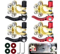 GBKDQQ Lot de 2 paires de bornes de batterie de voiture 12 V 4 voies positive et négative Bornes de batterie pour voiture, camion, camping-car, bateau, moto