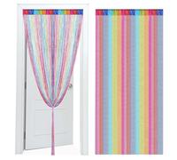 GBKDQQ Lot de 2 rideaux à fils multicolores 100 x 200 cm - Pour porte de terrasse, porte de terrasse, séparateur de pièce - Décoration pour salle à manger, chambre à coucher, mariage, café