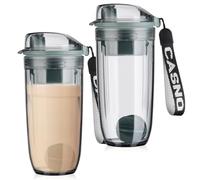 GBKDQQ Lot de 2 shakers à protéines, 750 ml, pour shakes protéinés, avec blenderBall, durables, anti-fuite, sans BPA, pour shakes protéinés, smoothies, thé (blanc)