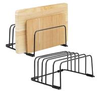 GBKDQQ Lot de 2 supports pour planche à découper, support de planche à découper, support de couvercle de casserole, support de planche à découper, organiseur avec 4 compartiments, peu encombrant dans