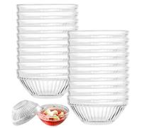 GBKDQQ Lot de 20 mini bols à sauce, en verre, 75 ml, 7,5 x 3,5 cm, petits bols pour sauces, épices, préparation pour lave-vaisselle et micro-ondes