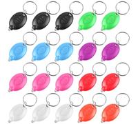 GBKDQQ Lot de 20 porte-clés à LED - Mini lampe de poche - Porte-clés LED ultra lumineux à piles - Mini lampe de poche pour enfants - Boîtier noir