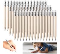 GBKDQQ Lot de 200 mini crayons à papier HB avec gomme - 10 cm - En bois naturel - Prêts à l'emploi - Pour enfants, étudiants, enseignants, bureau, fournitures scolaires, dessin, écriture
