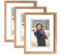 GBKDQQ Lot de 3 cadres photo en bois - 15 x 20 cm - Simple - Art déco - Pour galerie photo - Convient pour chambre à coucher, salon, couloir
