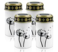 GBKDQQ Lot de 4 bougies funéraires LED - Bougies funéraires LED - Bougies de cimetière étanches - Fonctionne avec piles - Pour l'extérieur