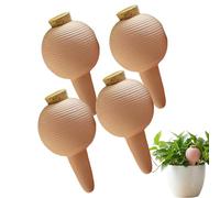 GBKDQQ Lot de 4 cônes d'argile - Arrosage automatique - 430 ml - Avec bouchon en liège - Pour plantes d'intérieur et balcons