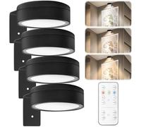 GBKDQQ Lot de 4 lampes d'image, à batterie avec télécommande, lampe de peinture, rechargeable avec 3 températures de couleur, intensité variable, affichage artistique, éclairage de vitrine, éclairage