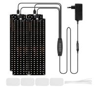 GBKDQQ Lot de 4 lampes LED à spectre complet 20 W - 540 LED Lumière pour plantes avec minuterie (3/9/12H) et 10 niveaux de luminosité - Lampe pour plantes d'intérieur, serre et culture
