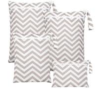 GBKDQQ Lot de 4 Sacs à Couches imperméables, Grand Sac réutilisable à Fermeture éclair pour bébé, idéal pour Les Voyages et Les déplacements (Blanc)