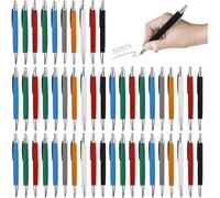 GBKDQQ Lot de 50 stylos à bille ergonomiques antidérapants - 8 couleurs - Grande capacité - Pour bureau et maison - Encre bleue - Noir