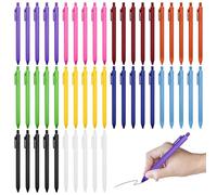 GBKDQQ Lot de 50 stylos à bille rétractables, encre noire, pointe moyenne 1,0 mm, stylos rétractables, adaptés pour le bureau et la maison, boîtier coloré, couleur aléatoire