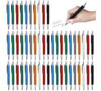 GBKDQQ Lot de 50 stylos à bille rétractables, ergonomiques, antidérapants, 8 couleurs, grande capacité, pour bureau et maison, écriture bleue
