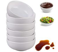 GBKDQQ Lot de 6 bols à sauce, ronds, en céramique, blancs, 8 x 3,5 cm, empilables, passent au lave-vaisselle, en céramique à motifs, idéal pour sauce, collation, dessert, nourriture pour animaux de
