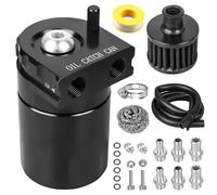 GBKDQQ Oil Catch Can Universal 300 ml (noir) - Réservoir séparateur d'huile avec filtre à air et accessoires, réservoir de récupération d'huile en aluminium pour voiture/moto