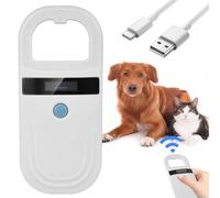 GBKDQQ Scanner De Puce pour Animaux De Compagnie : 1 Unité Scanner De Puces RFID Rechargeable pour Chiens/Chats, Idéal pour La Gestion des Animaux, Parfait pour Les Déplacements (Blanc)