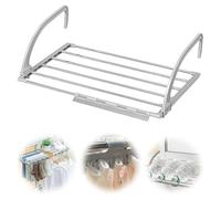 GBKDQQ Séchoir à linge extensible pliable pour balcon (44-76cm), porte-serviettes pour radiateur, petit séchoir à linge chauffant pour balcon, mural intérieur extérieur, séchoir suspendu, en acier