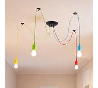 GBKDQQ Suspension araignée - 4 ampoules réglables - Multicolore - E27 - Style industriel vintage - Plafonnier Spider pour salon, chambre à coucher, café, restaurant