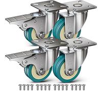 GBL 4 roues pivotantes 50mm- Capacité de charge jusqu'à 200 kg - Roulettes silencieuses pour meubles - Convient à tous les types de sols roulettes de chariot avec freins et vis