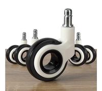 GBL Lot de 5 Roulette Chaise Bureau - Roue Pivotante en Caoutchouc Tige 11mm - Roulettes Fauteuil de Bureau avec Roulement Silencieux pour Protection Parquet Tapis Carrelage Vinyle