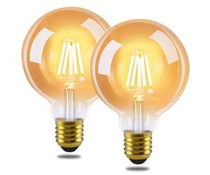 GBLY 2 pcs ampoule LED E27 lampe vintage - G80 ampoule Edison Light Bulb 2700K 4W lampe à incandescence blanc chaud filament ampoule rétro verre antique lampe à économie d'énergie pour hôtel