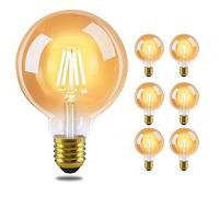 GBLY 6 pcs ampoule LED E27 lampe vintage - G95 ampoule Edison Light Bulb | 2700K 4W lampe à incandescence blanc chaud filament ampoule rétro verre antique lampe à économie d'énergie pour hôtel