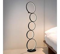 GBLY LED lampadaire dimmable lampadaire moderne 32W interrupteur tactile | lampadaire blanc chaud 3000K aluminium uplighter 5 lumières lampadaire noir en forme d'anneau pour chambre salon étude, 110cm