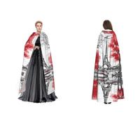 GBMBZSKP Cape à capuche (Paris) pour Halloween, bal masqué, cosplay, Pâques, cape de sorcière vampire unisexe pour adulte