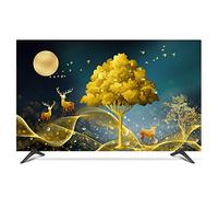 GBMITING Housse Protection Tv D'ExtéRieu 19 "- 80" 22 pouces 75 Scroque TV PC Couverture Capuche décorative Rideau Paysage Gold Tree Wave Moon Bleu imperméable(3,32")