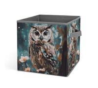 GBNMQED Cubes de rangement pliables - Bacs de rangement en forme d'animal mignon - Motif hibou - Avec poignée - Paniers pliables pour organiser des articles de 27,9 x 27,6 cm