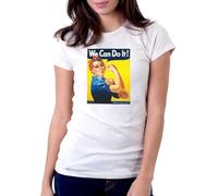 Gbond Apparel Rosie The Riveter - We Can Do It! - Womens Tee T-T-Shirts à Manches Courtes, Medium, White(Large)