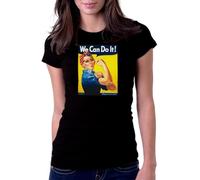 Gbond Apparel Rosie The Riveter - We Can Do It! - Womens Tee T-T-Shirts à Manches Courtes, XL, Black(X-Large)