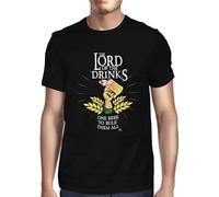 GBOZRNAJ Short Sleeve Mens Lord of The Drinks One Beer to Rule Them All T-Shirt Shirt Top Black XXL