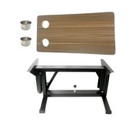 GBPLDMAQ 80 x 40 cm Table Camping Car, Petite Table Pliante Hauteur Réglable Acier Charge Maximale 60 kg avec 2 Porte Gobelets pour Fourgonnettes