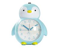GBPOY Réveil Pingouin Mignon, réveil pour Enfants avec veilleuse et Fonction reconnaissante, Petites horloges de Table à Piles
