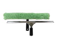 GBPro Raclette de fenêtre professionnelle en acier inoxydable 45 cm + barre en T et manchon de lavage en microfibre - Équipement de nettoyage de fenêtre ultime