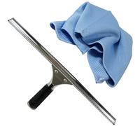 GBPro Raclette de fenêtre professionnelle en acier inoxydable 45 cm + chiffon écailles de poisson nouvelle génération