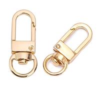 GBSTORE Lot de 10 fermoirs mousquetons pivotants - Accessoires rotatifs pour chien - Boucle à ressort en métal - Pour sac à main, sacs, porte-clés et fabrication de bijoux (doré)