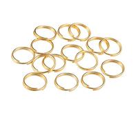 GBSTORE Lot de 200 anneaux ouverts ronds à double boucle pour la fabrication de bijoux Doré 12 mm