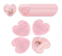 GBSTORE Lot de 50 sacs hermétiques transparents refermables en forme de cœur avec fermeture éclair pour bagues, colliers, boucles d'oreilles, bracelets, petits accessoires