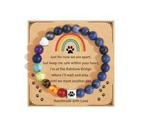 GBTBYS Cadeau commémoratif pour la perte de chien, cadeau commémoratif pour chien, bracelet pour femme et homme qui perd des chiens bien-aimés chat ami à fourrure, 7", Acier inoxydable, perle