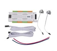 Gbtdoface Kit contrôleur de lumière d'escalier, éclairage d'escalier, éclairage d'escalier, LED à détecteur de mouvement, 32 canaux, système anti-fuite, paramètres personnalisables, blanc, câble