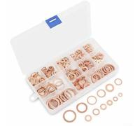 Gbtdoface Lot de 150 rondelles en cuivre, kit d'assortiment de joints d'étanchéité M5-M22 en cuivre, ensemble de joints d'étanchéité plats