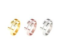 GBTROEY Bague de nom personnalisée pour femmes - Bague de nom/date gravée en spirale, bague de promesse ajustable pour femmes, cadeau personnalisé en acier inoxydable pour mariage et fiançailles