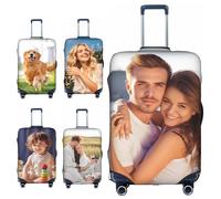 GBTROEY Coperchio per bagagli Con foto personalizzata - Coperchio protettivo per valigie da Viaggio lavabile su Due lati personalizzato, coperture per valigie da 18-32 pollici