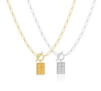 GBTROEY Croix pendentif clip-à-papier chaîne collier pour les femmes, simple gros bouchon à basculer doux clips-à-papier chaîne charme collier bijoux cadeau pour les femmes