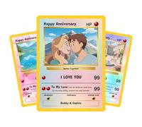 GBVllexuii Carte Poke personnalisée avec photo nom, texte, carte Poke Portriat personnalisée, cartes d'entraîneur ou de personnage pour anniversaire