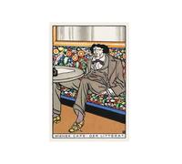 GBYangPJia Canva Picture Viennois Café : L'Homme des Lettres (Wiener Café : Der Litterat) (1911) Impression en haute résolution par Moriz Jung. Grande toile murale 30 x 40 cm Sans cadre