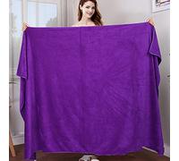 GBYJ Serviette De Bain Serviette De Bain en Microfibre Extra-Large, Super Absorbant, Séchage Rapide, Serviette Douce Écologique, Violet Foncé, 120X200Cm